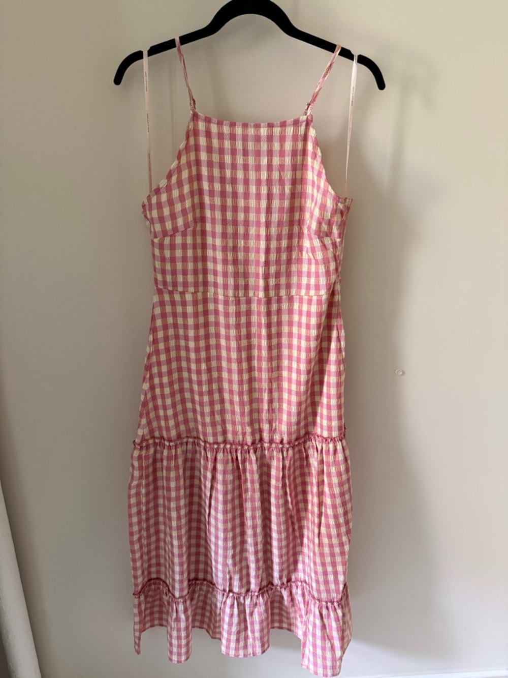 Nanette Lepore Pink and Yellow High Neck Gingham Dress